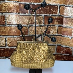 Vintage gold metal mesh purse